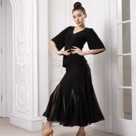 Блуза для бальных танцев модель 1026 и юбка для стандартной программы 1021 Фристайл Танец