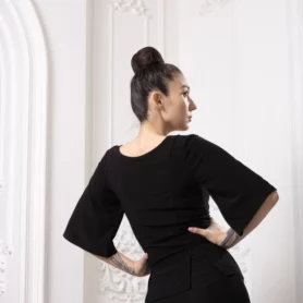 Блуза для бальных танцев модель 1026 та спідниця для стандарту 1021 Freestyle Dance вид сзади