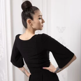 Блуза для бальных танцев модель 1026 и юбка для стандартной программы 1021 Freestyle Dance вигляд ззаду крупний план