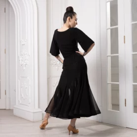 Блуза для бальных танцев 1026 и юбка для стандартной программы 1021 Freestyle Dance вид сзади